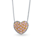 Fancy Pink Pave Heart Diamond Pendant