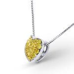Fancy Vivid Yellow Pave Heart Diamond Pendant