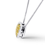 Fancy Vivid Yellow Pave Heart Diamond Pendant