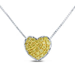 Fancy Vivid Yellow Pave Heart Diamond Pendant