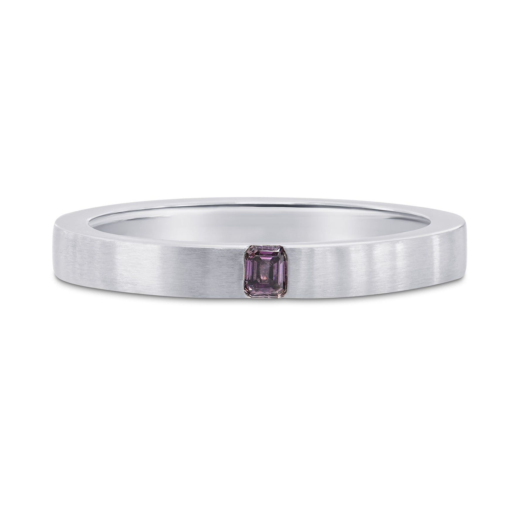 Fancy Deep Pinkish Purple Emerald Solitaire Ring