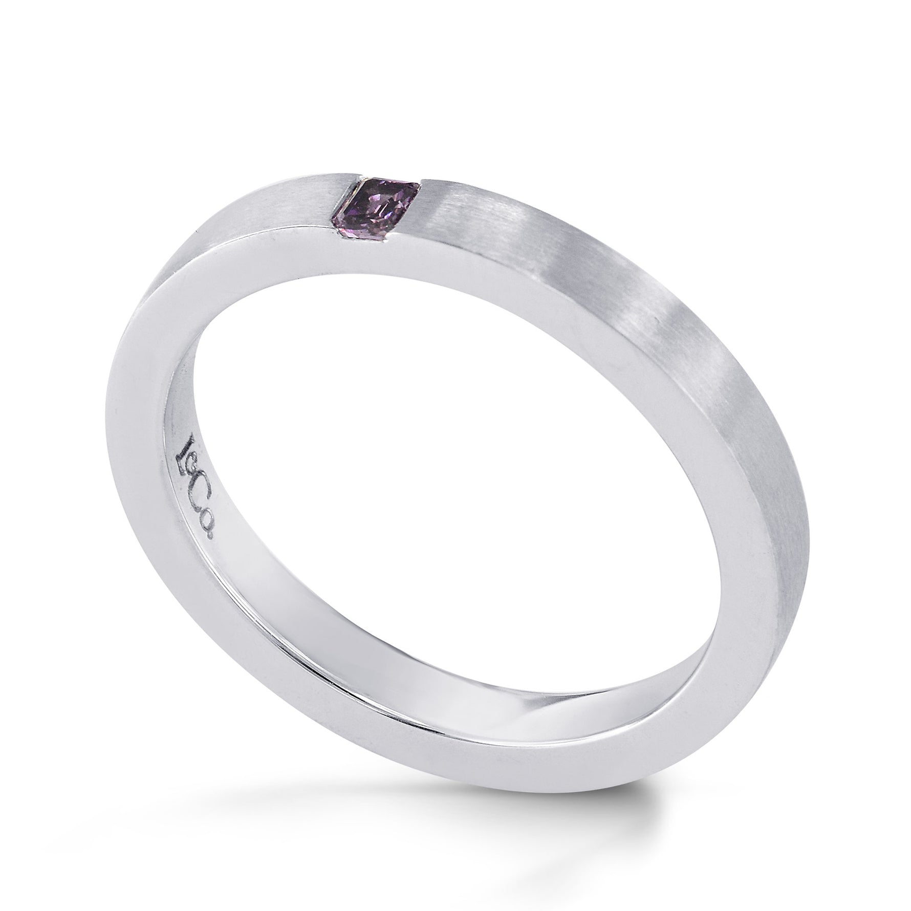 Fancy Deep Pinkish Purple Emerald Solitaire Ring