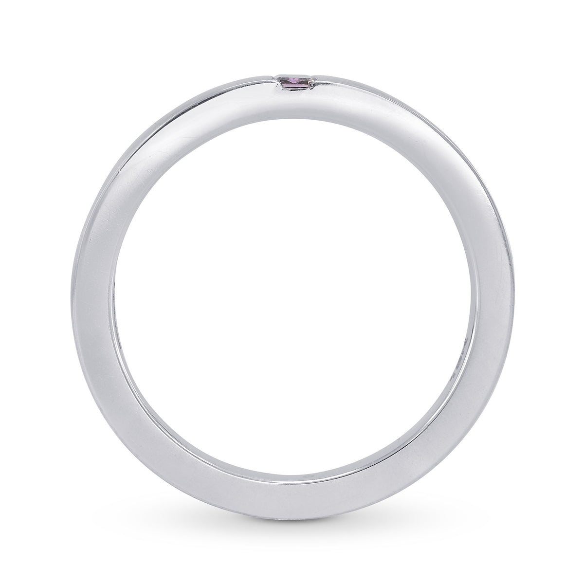 Fancy Deep Pinkish Purple Emerald Solitaire Ring