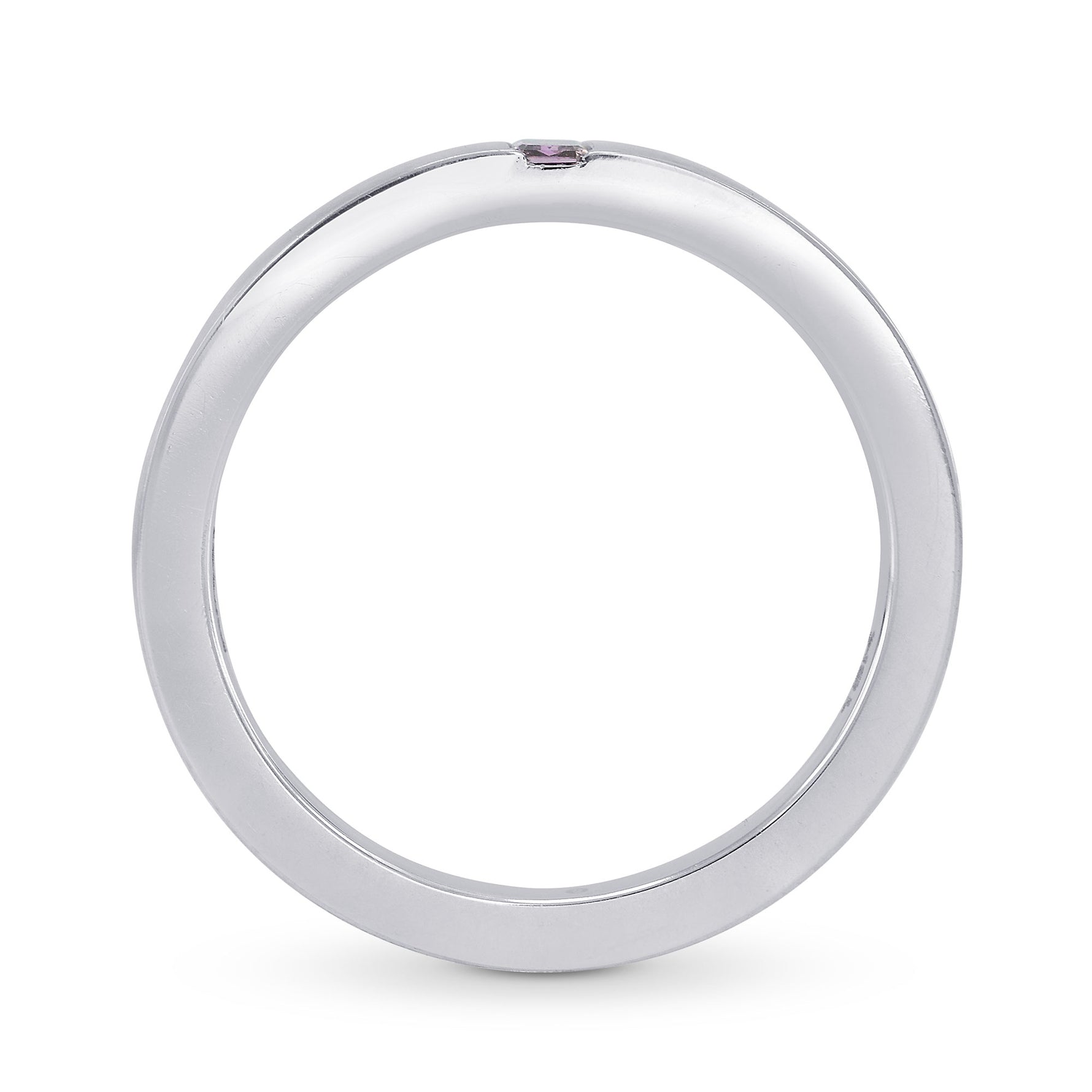 Fancy Deep Pinkish Purple Emerald Solitaire Ring