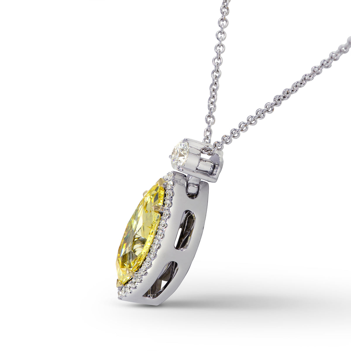 Fancy Yellow Marquise Diamond Pendant