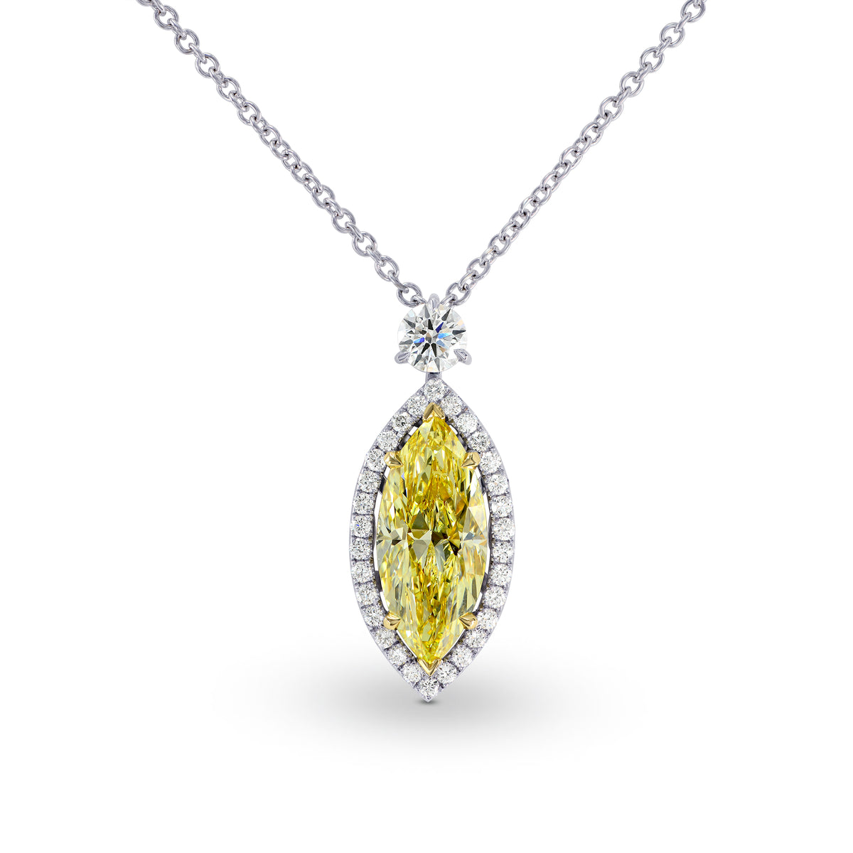 Fancy Yellow Marquise Diamond Pendant