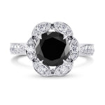 Round Black Diamond Designer Halo Ring