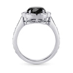 Round Black Diamond Designer Halo Ring
