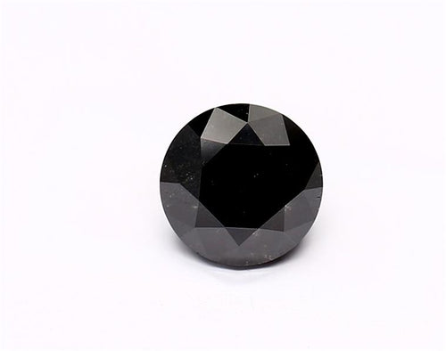 1.23 Carat Natural Black Round Diamond GIA