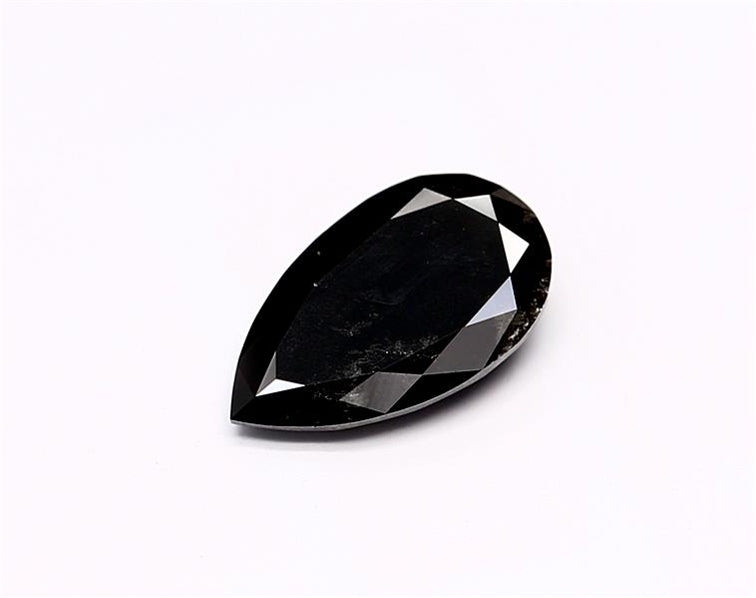 0.71 Carat Natural Black Pear Diamond GIA