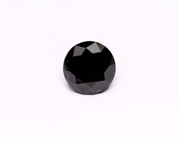 7.54 Carat Natural Black Round Diamond GIA