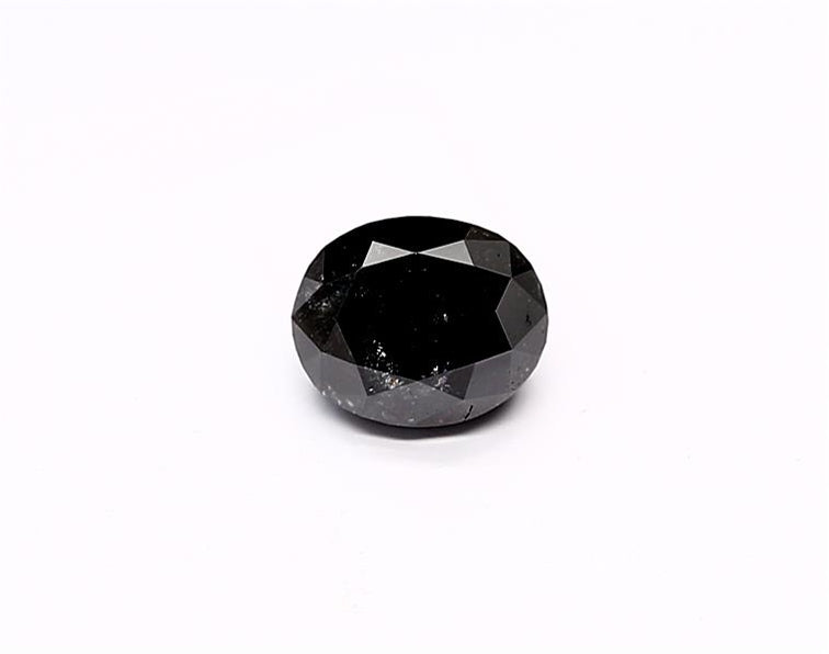 1.21 Carat Natural Black Oval Diamond GIA