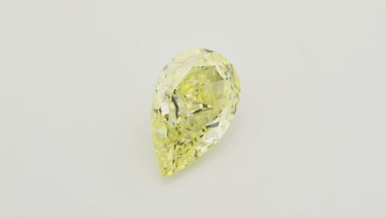 1.51 Carat Fancy Yellow Pear Diamond IF GIA