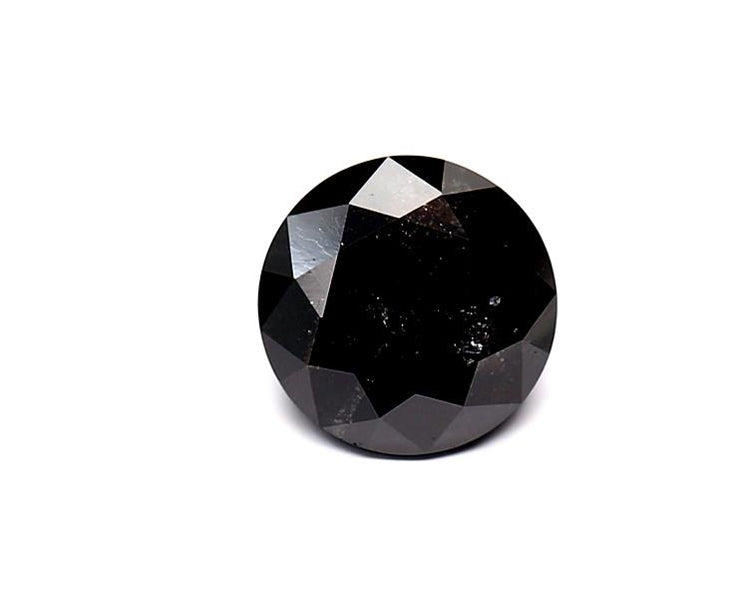 1.78 Carat Natural Black Round Diamond GIA