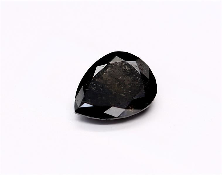 0.89 Carat Natural Black Pear Diamond GIA