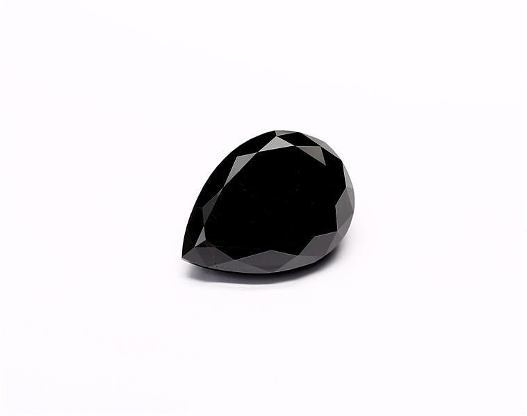 4.14 Carat Natural Black Pear Diamond GIA