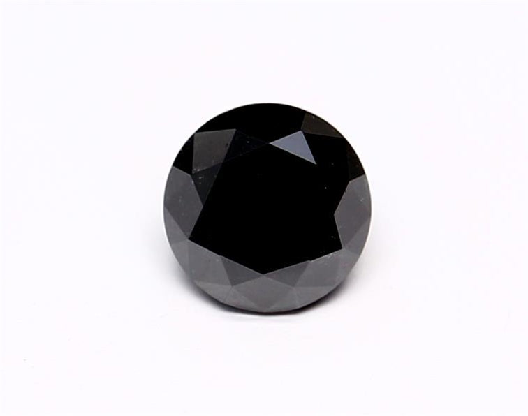 0.44 Carat Natural Black Round Diamond GIA