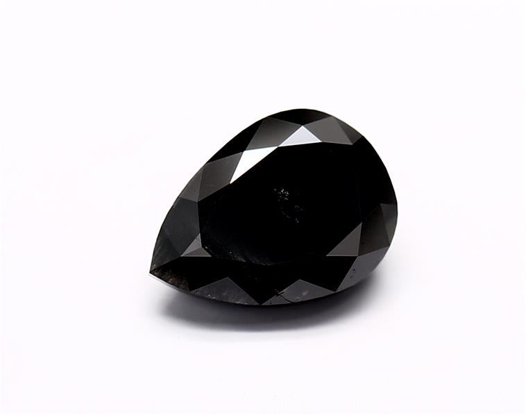 3.07 Carat Black Pear Diamond