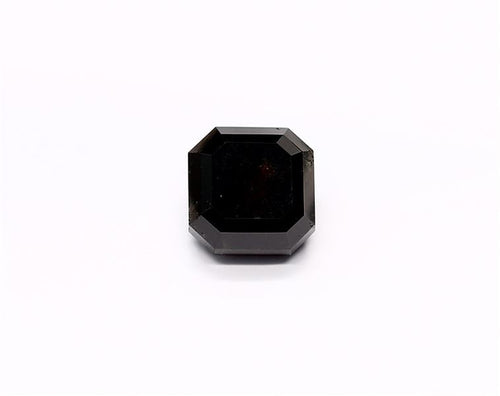 3.68 Carat Natural Black Sq emerald Diamond GIA