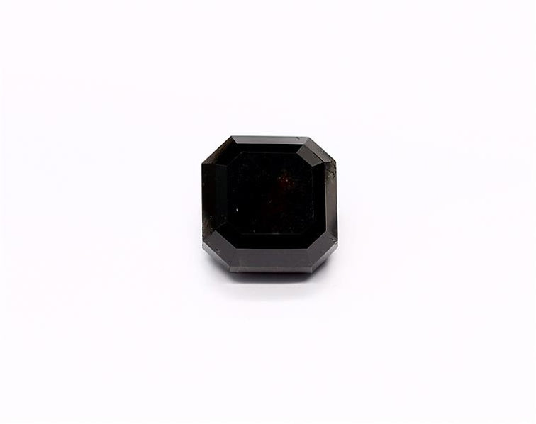 3.68 Carat Natural Black Sq emerald Diamond GIA