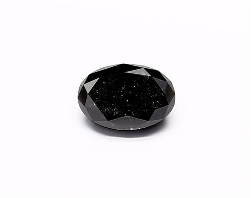 1.35 Carat Natural Black Oval Diamond GIA
