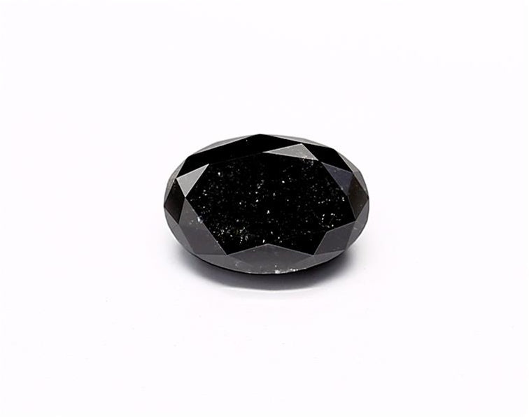 1.35 Carat Natural Black Oval Diamond GIA