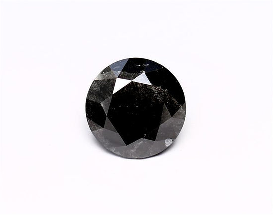 1.81 Carat Natural Black Round Diamond GIA