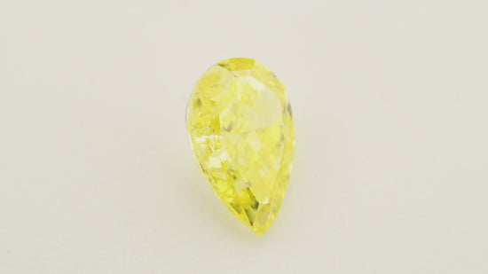 0.51 Carat Fancy Vivid Yellow Pear Diamond VS2 GIA