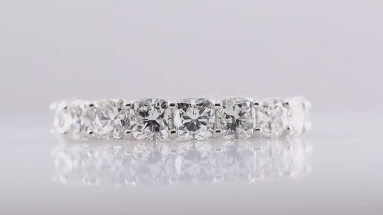 Platinum Cushion-Cut Diamond Full Eternity Band Ring
