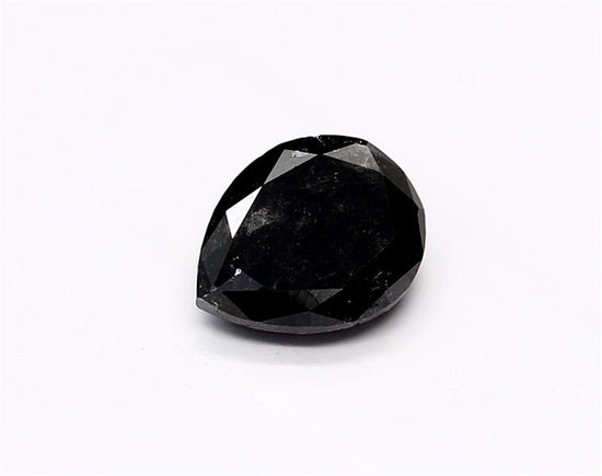 0.88 Carat Natural Black Pear Diamond GIA