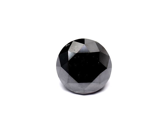 2.28 Carat Natural Black Round Diamond GIA