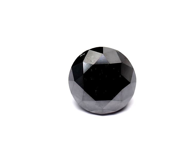 2.28 Carat Natural Black Round Diamond GIA