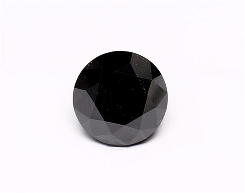 1.45 Carat Natural Black Round Diamond GIA