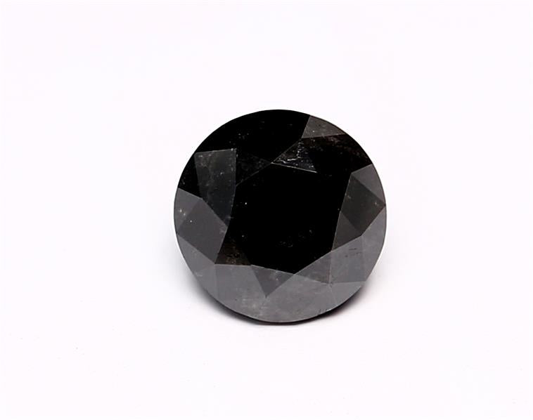 0.76 Carat Natural Black Round Diamond GIA