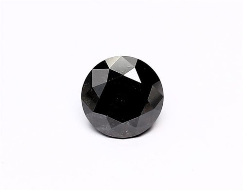 1.52 Carat Natural Black Round Diamond GIA