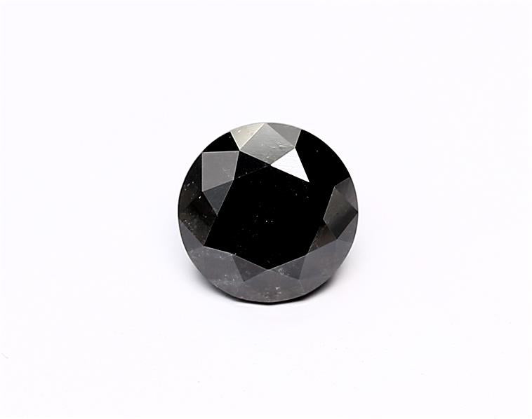 1.52 Carat Natural Black Round Diamond GIA