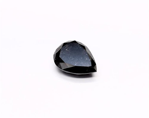 1.64 Carat Natural Black Pear Diamond GIA