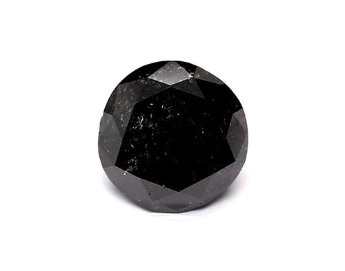 0.95 Carat Natural Black Round Diamond GIA
