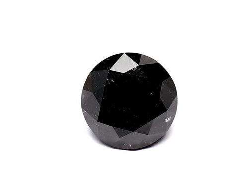2.66 Carat Natural Black Round Diamond GIA