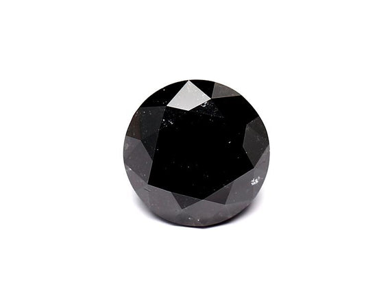 2.66 Carat Natural Black Round Diamond GIA