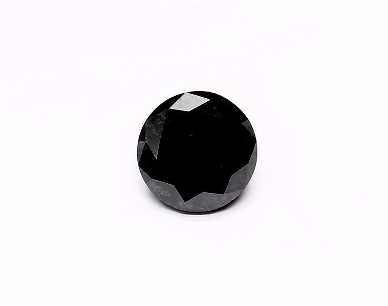 2.14 Carat Natural Black Round Diamond GIA