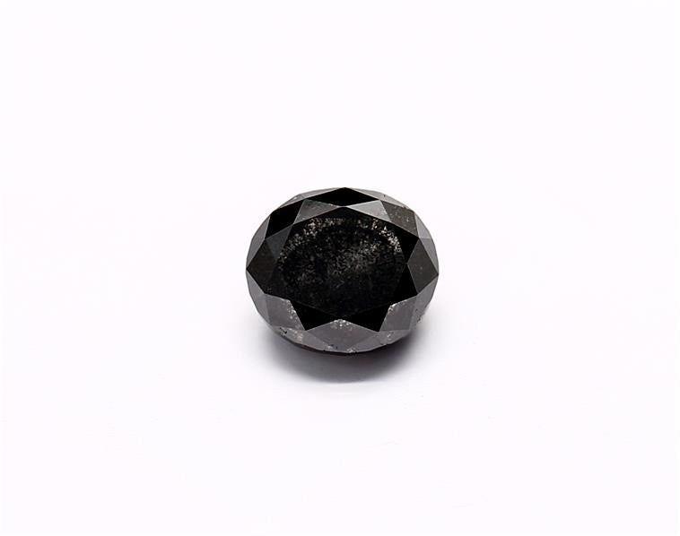 1.06 Carat Natural Black Oval Diamond GIA