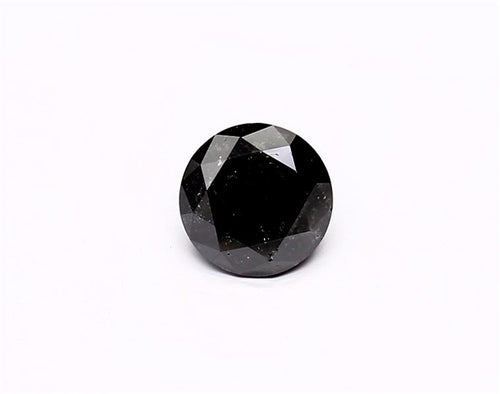 0.68 Carat Natural Black Round Diamond GIA