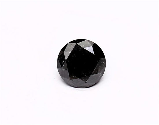 0.68 Carat Natural Black Round Diamond GIA