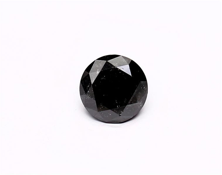 0.68 Carat Natural Black Round Diamond GIA