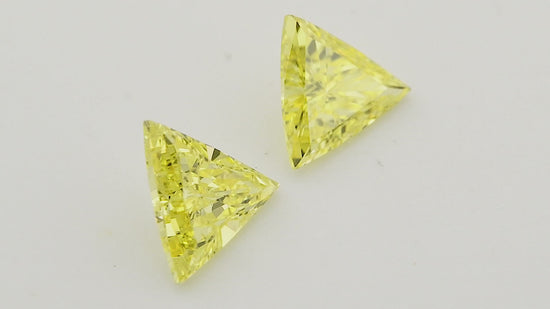 0.41 Carat Fancy Vivid Yellow Triangle Diamonds (VS2)