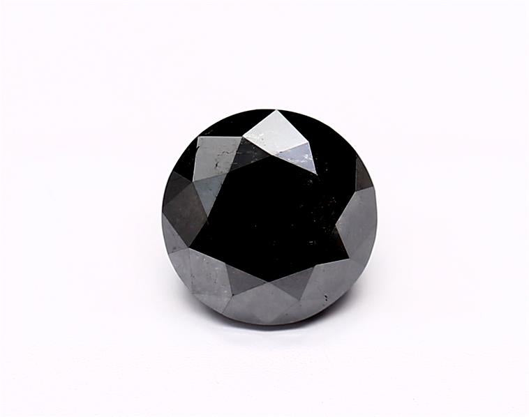 1.43 Carat Natural Black Round Diamond GIA