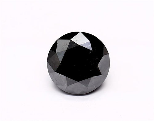 1.43 Carat Natural Black Round Diamond GIA