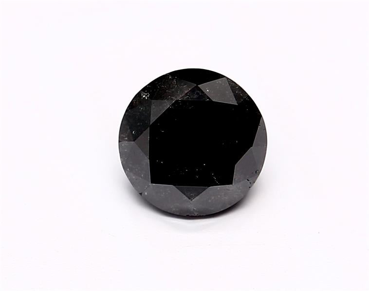 0.78 Carat Natural Black Round Diamond GIA