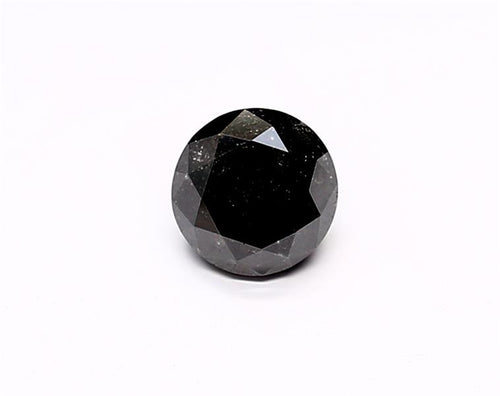 1.23 Carat Natural Black Round Diamond GIA